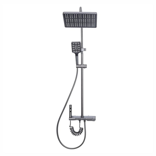 Coloana de dus, cu para fixa si para mobila, Naimeed D6138, 4 functii, otel inoxidabil, Argintiu