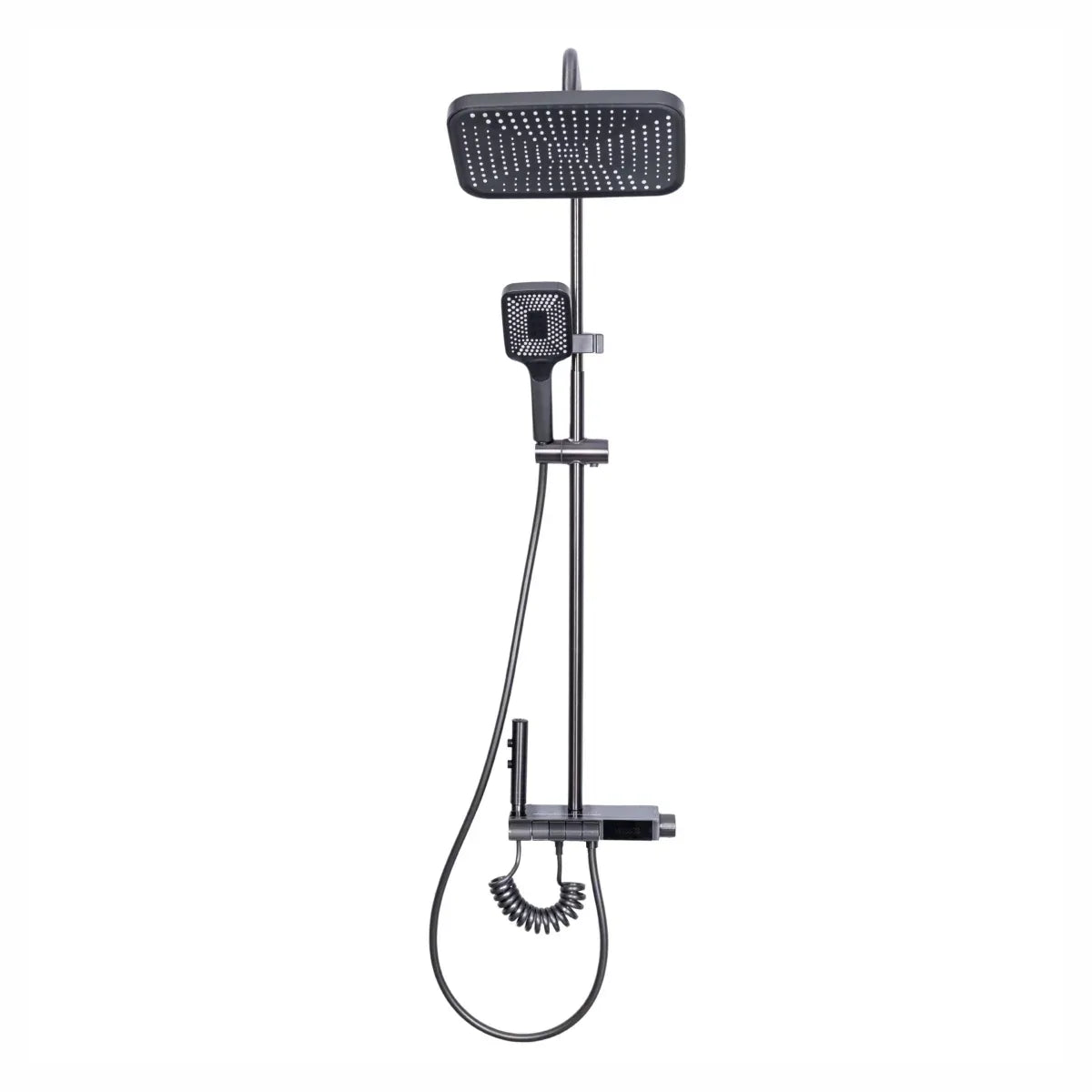 Coloana de dus, cu para fixa si para mobila, Naimeed D6139, 4 functii, otel inoxidabil, Gri
