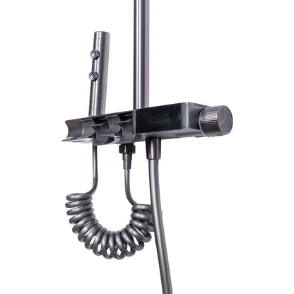 Coloana de dus, cu para fixa si para mobila, Naimeed D6139, 4 functii, otel inoxidabil, Gri