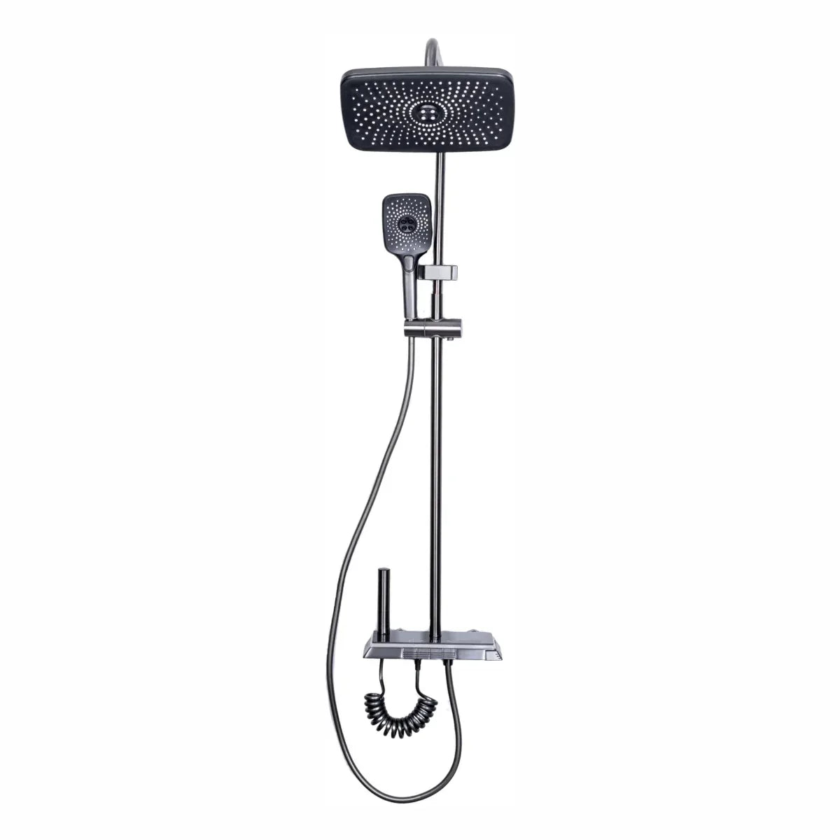 Coloana de dus, cu para fixa si para mobila, Naimeed D6143, 4 functii, otel inoxidabil, Argintiu