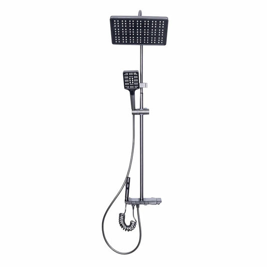 Coloana de dus, cu para fixa si para mobila, Naimeed D6144, 4 functii, otel inoxidabil, Argintiu