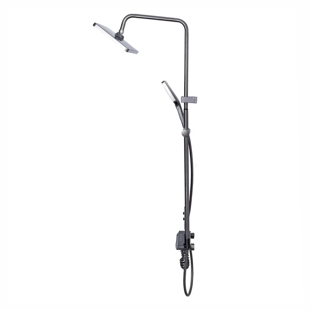 Coloana de dus, cu para fixa si para mobila, Naimeed D6144, 4 functii, otel inoxidabil, Argintiu