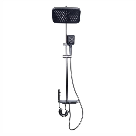 Coloana de dus, cu para fixa si para mobila, Naimeed D6145, 4 functii, otel inoxidabil, Gri