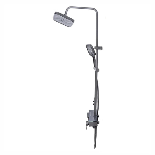 Coloana de dus, cu para fixa si para mobila, Naimeed D6147, 4 functii, otel inoxidabil, Gri