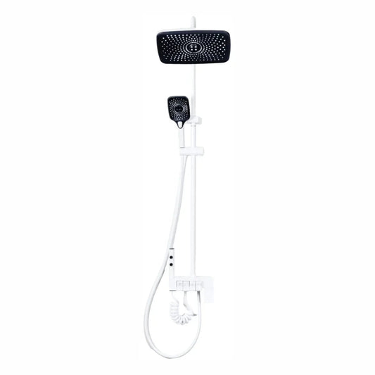 Coloana de dus, cu para fixa si para mobila, Naimeed D6149, 4 functii, otel inoxidabil, Alb