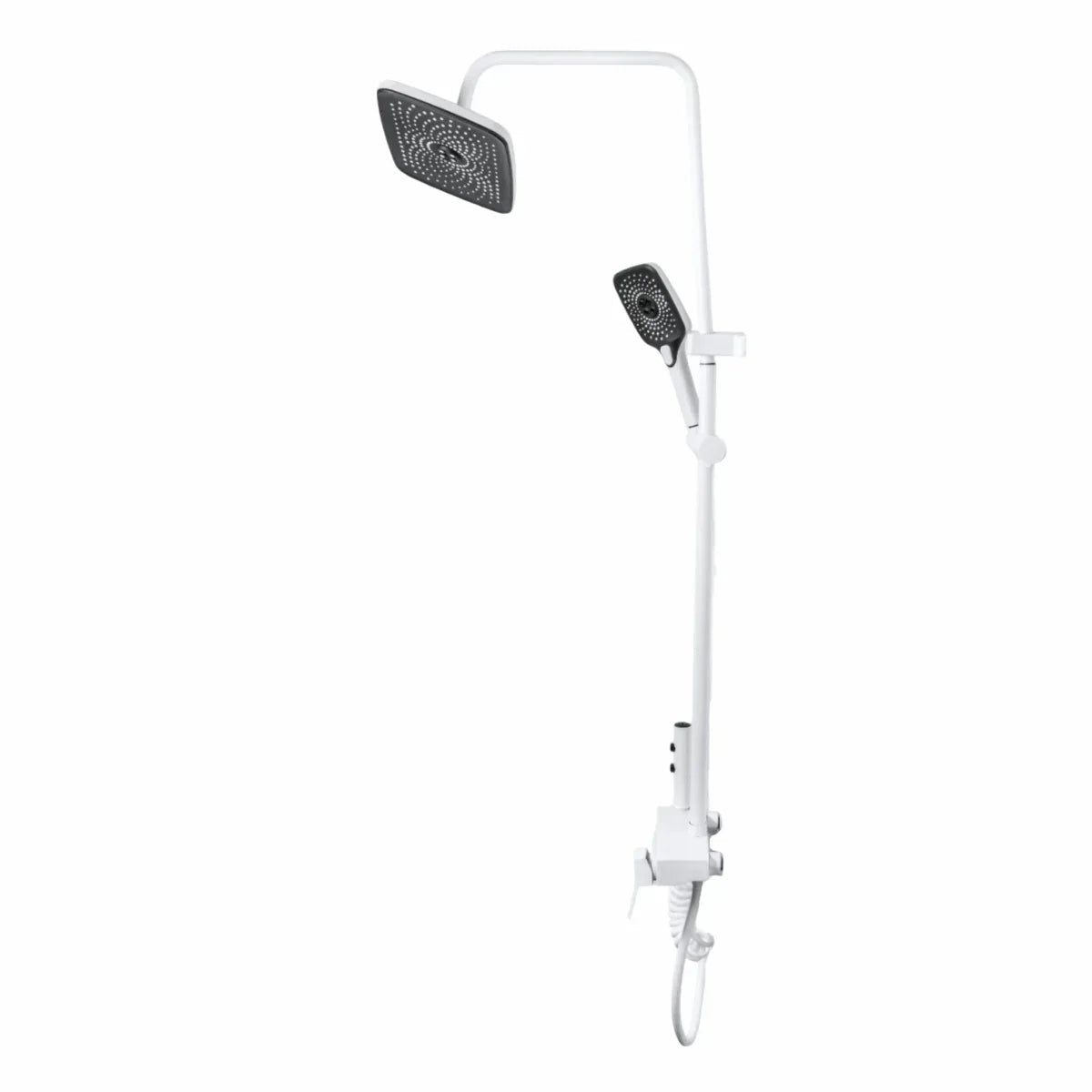 Coloana de dus, cu para fixa si para mobila, Naimeed D6149, 4 functii, otel inoxidabil, Alb