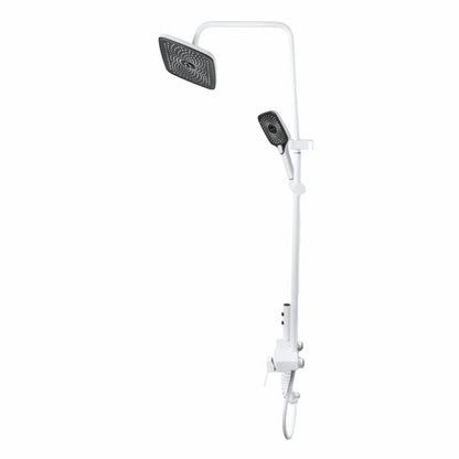 Coloana de dus, cu para fixa si para mobila, Naimeed D6149, 4 functii, otel inoxidabil, Alb