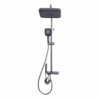 Coloana de dus, cu para fixa si para mobila, Naimeed D6156, 4 functii, otel inoxidabil, Gri