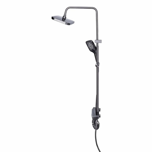 Coloana de dus, cu para fixa si para mobila, Naimeed D6156, 4 functii, otel inoxidabil, Gri