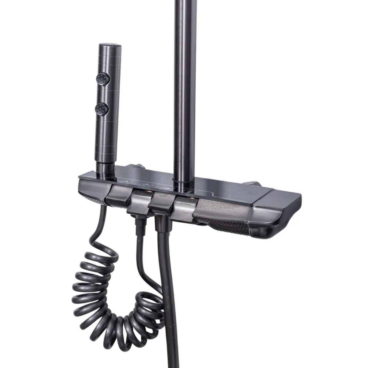 Coloana de dus, cu para fixa si para mobila, Naimeed D6156, 4 functii, otel inoxidabil, Gri