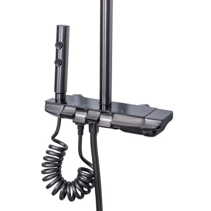 Coloana de dus, cu para fixa si para mobila, Naimeed D6156, 4 functii, otel inoxidabil, Gri