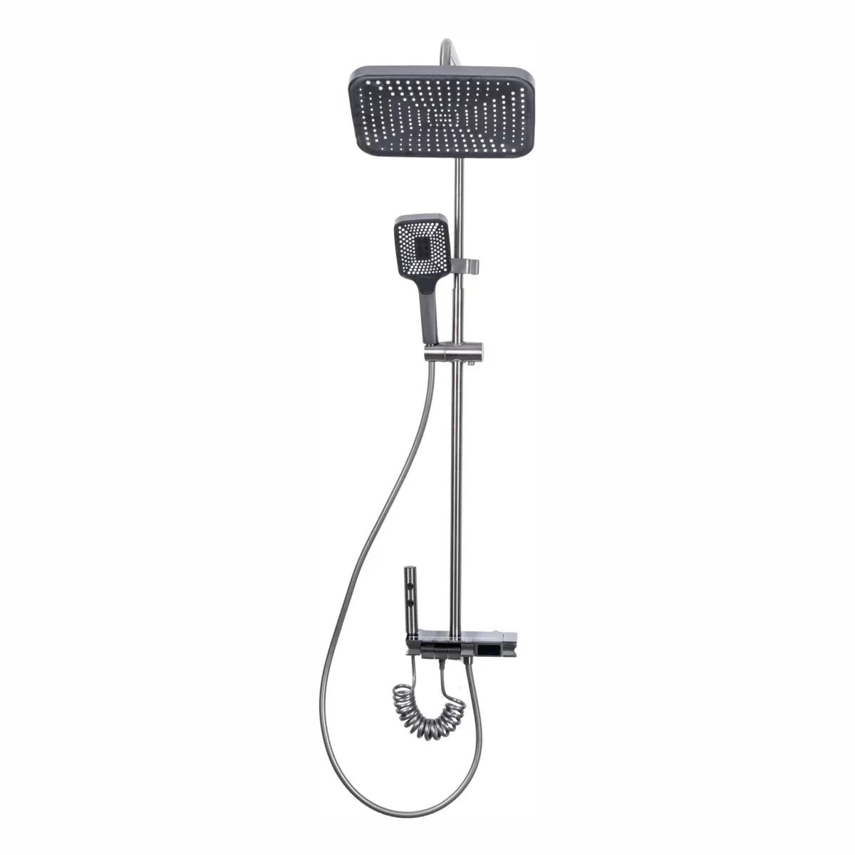 Coloana de dus, cu para fixa si para mobila, Naimeed D6158, 4 functii, otel inoxidabil, Argintiu