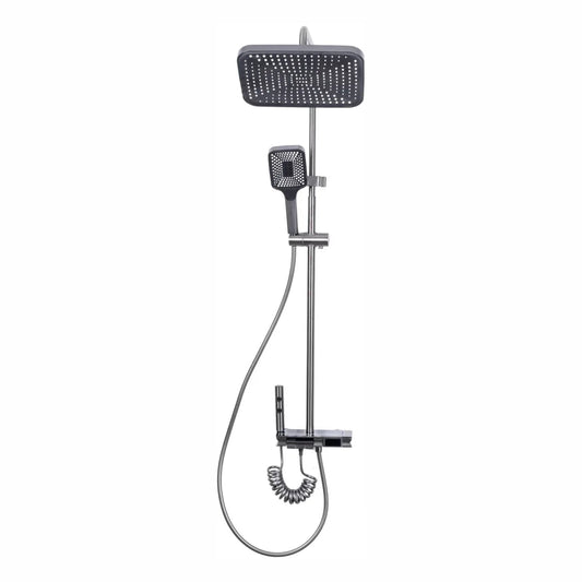 Coloana de dus, cu para fixa si para mobila, Naimeed D6158, 4 functii, otel inoxidabil, Argintiu