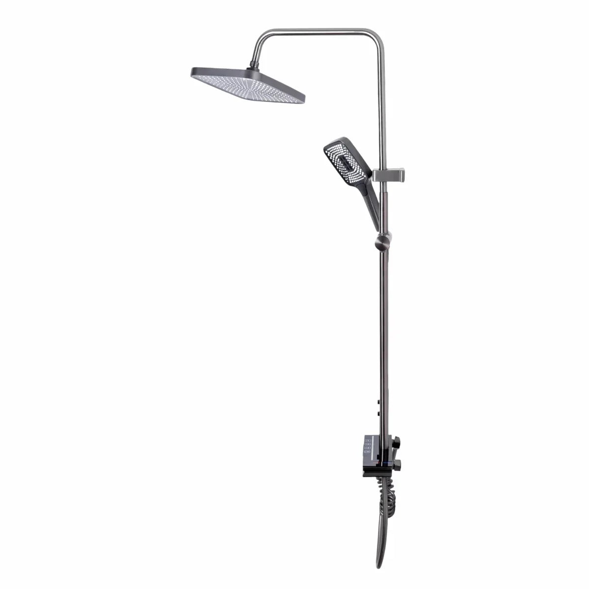 Coloana de dus, cu para fixa si para mobila, Naimeed D6158, 4 functii, otel inoxidabil, Argintiu