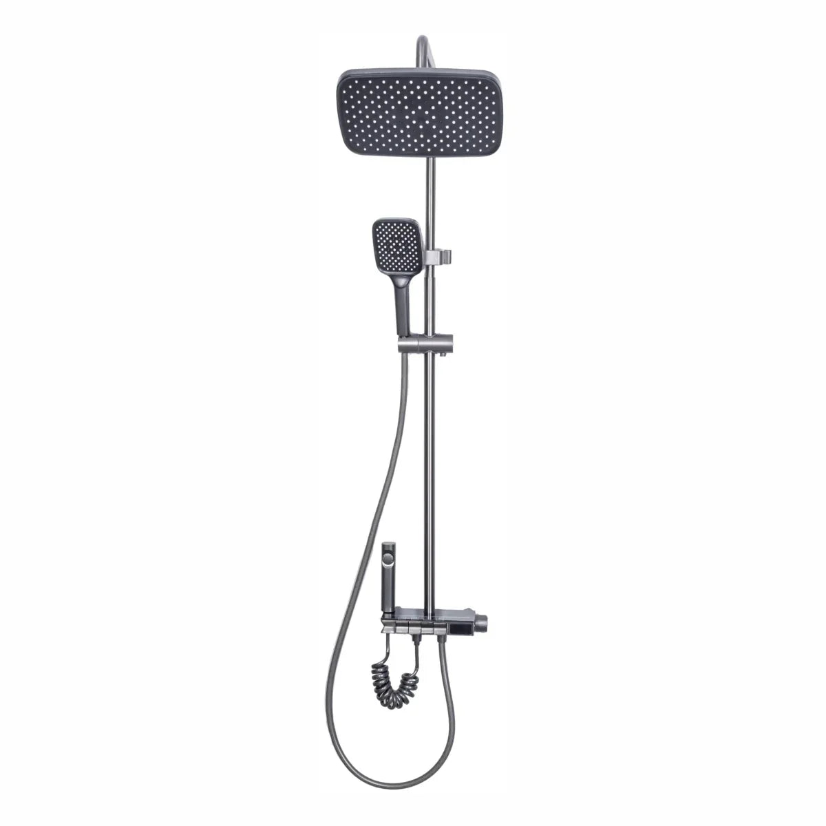 Coloana de dus, cu para fixa si para mobila, Naimeed D6159, 4 functii, otel inoxidabil, Argintiu