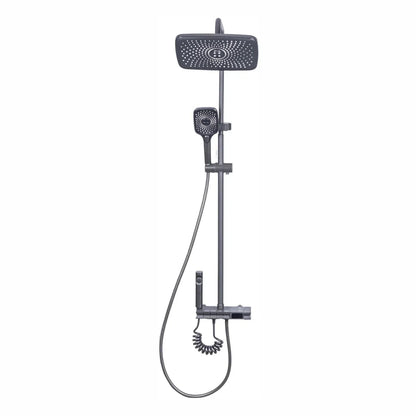 Coloana de dus, cu para fixa si para mobila, Naimeed D6160, 4 functii, otel inoxidabil, Gri