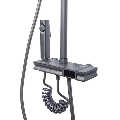 Coloana de dus, cu para fixa si para mobila, Naimeed D6160, 4 functii, otel inoxidabil, Gri