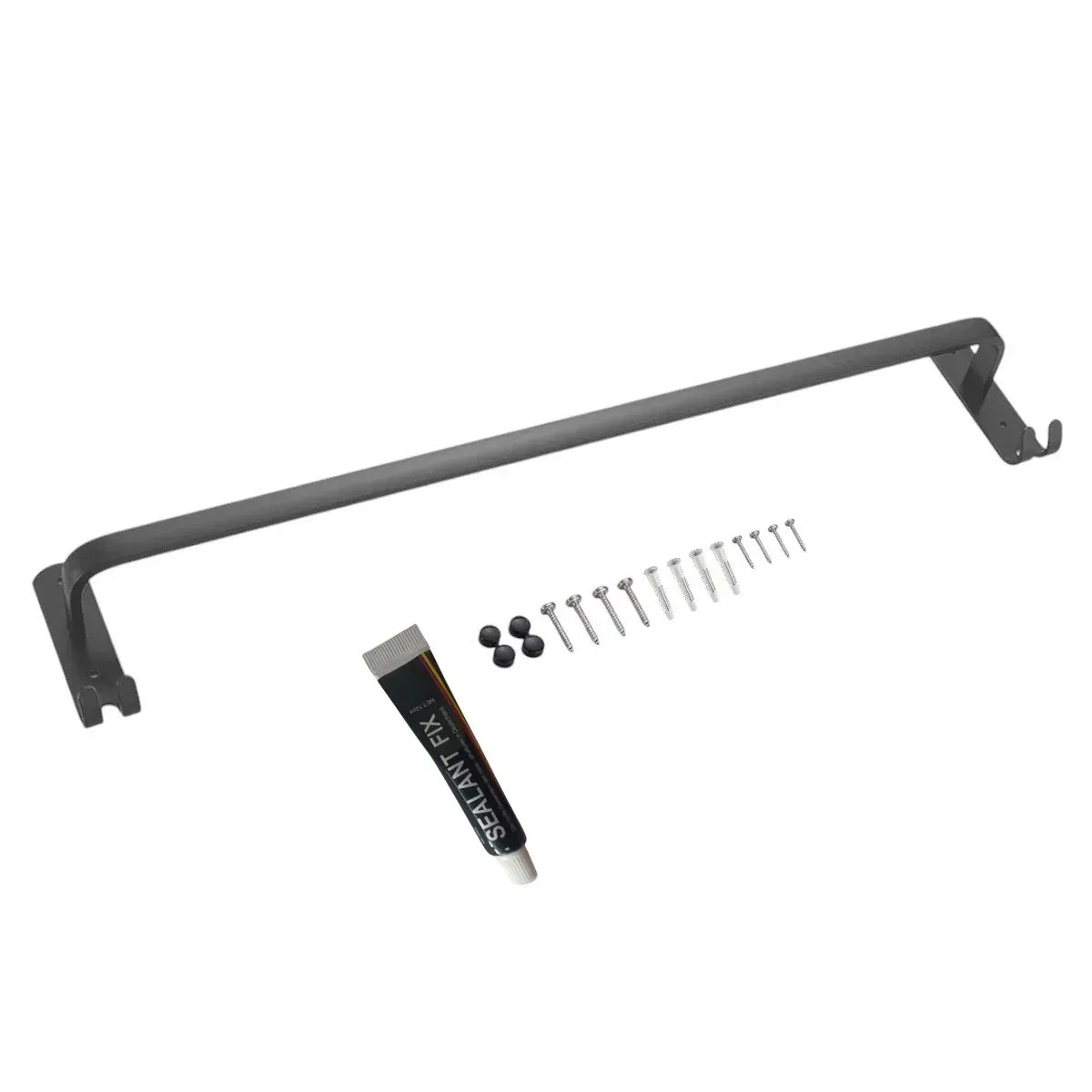 Suport prosoape din aluminiu cu carlige duble, Naimeed D6165, Gri