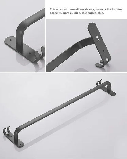 Suport prosoape din aluminiu cu carlige duble, Naimeed D6165, Gri