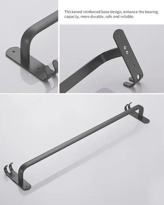 Suport prosoape din aluminiu cu carlige duble, Naimeed D6165, Gri