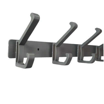 Cuier de perete modern cu 6 carlige duble, aluminiu, Naimeed D6168, Gri