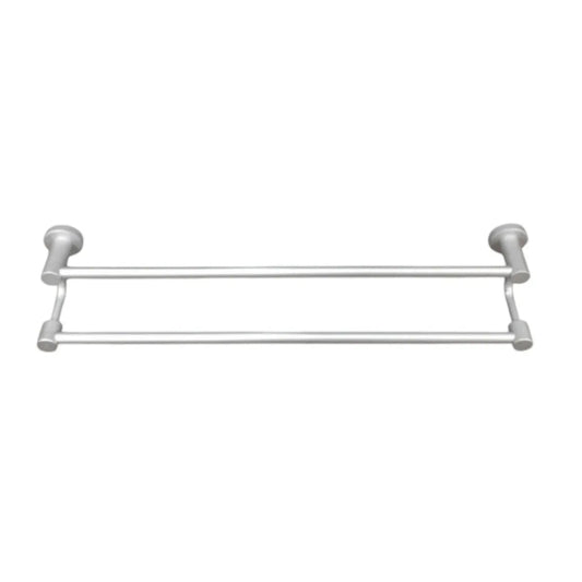 Suport dublu pentru prosoape, aluminiu, 60x12cm, Naimeed D6169, Argintiu
