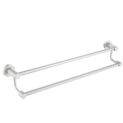 Suport dublu pentru prosoape, aluminiu, 60x12cm, Naimeed D6169, Argintiu