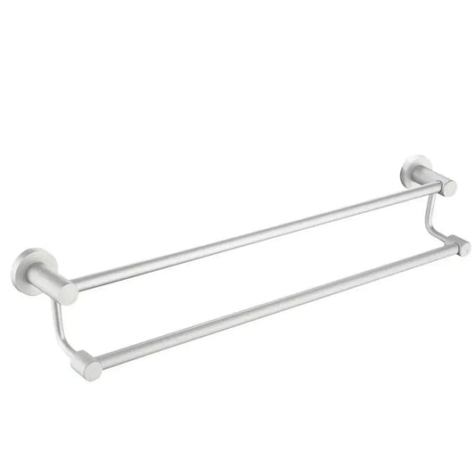 Suport dublu pentru prosoape, aluminiu, 60x12cm, Naimeed D6169, Argintiu
