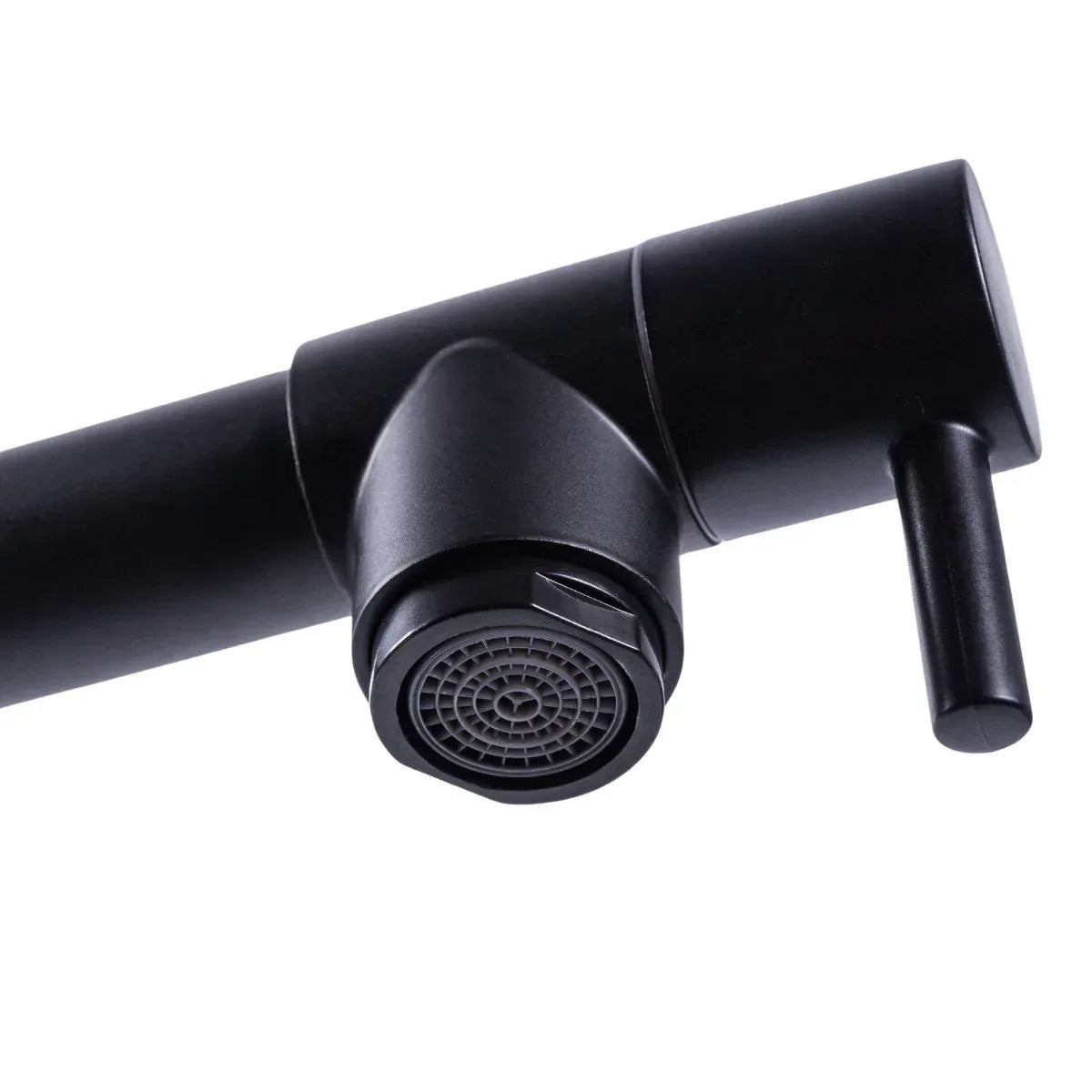 Baterie chiuveta de bucatarie, rotire 360°, multifunctionala, cu design modern si furtun flexibil, Naimeed D6180, Negru