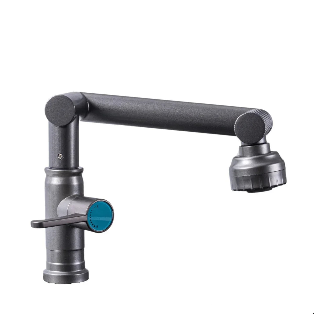 Baterie chiuveta pentru o singura alimentare cu apa, (cald sau rece), rotire 360°, multifunctionala, cu design modern, Naimeed D6186, Gri
