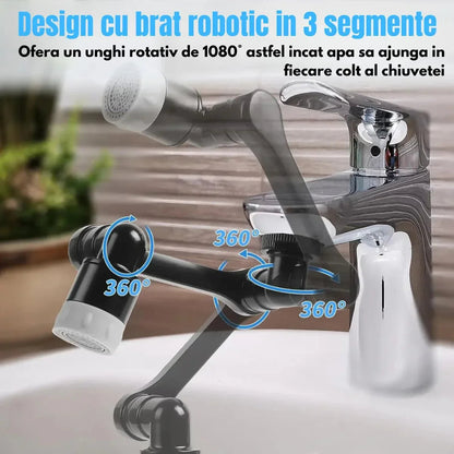 Extensie pivotanta pentru robinet, 2 moduri de pulverizare, Naimeed D6193, Negru