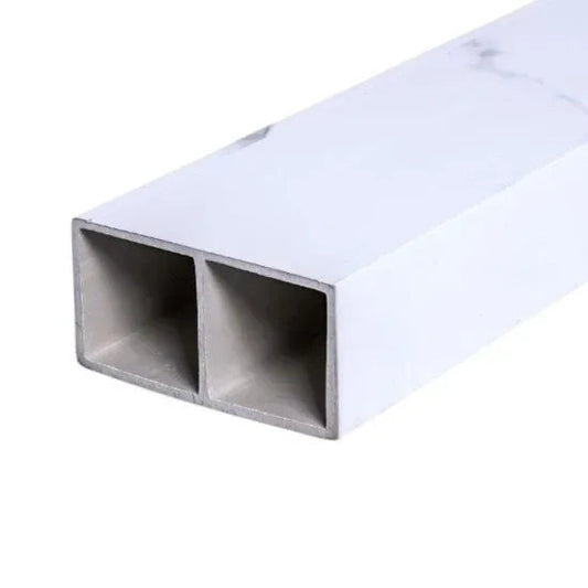 Set 5 profile Rectangular Decorativ Ranforsat WPC, Naimeed D6210, 260x10x5cm, Alb marmura