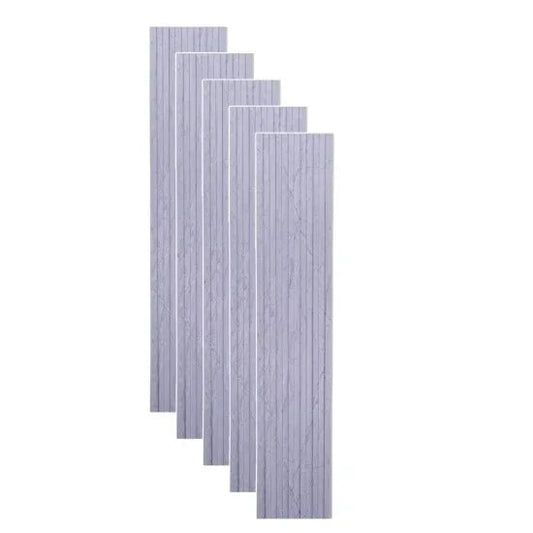 Set 5 panouri decorative, riflaj WPC, cu 6 caneluri, Naimeed D6218, 260x17x1.8cm, Gri marmura