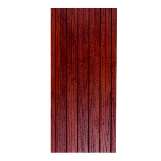 Set 5 panouri decorative, riflaj WPC, cu 6 caneluri,  Naimeed D6222, 260x17x1.8cm, Maro Rubin