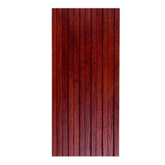 Set 5 panouri decorative, riflaj WPC, cu 6 caneluri,  Naimeed D6222, 260x17x1.8cm, Maro Rubin