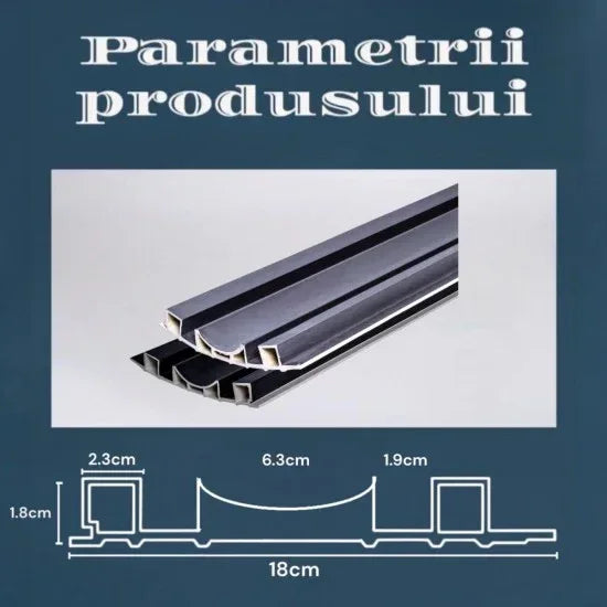 Set 5 panouri decorative, riflaj WPC, Naimeed D6228, 260x18x1.8cm, Gri metalizat