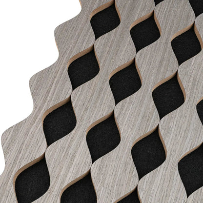 Set 6 Panouri riflaj acustic decorativ, MDF si pasla, Naimeed D6234, 240x30x1.8cm, Gri