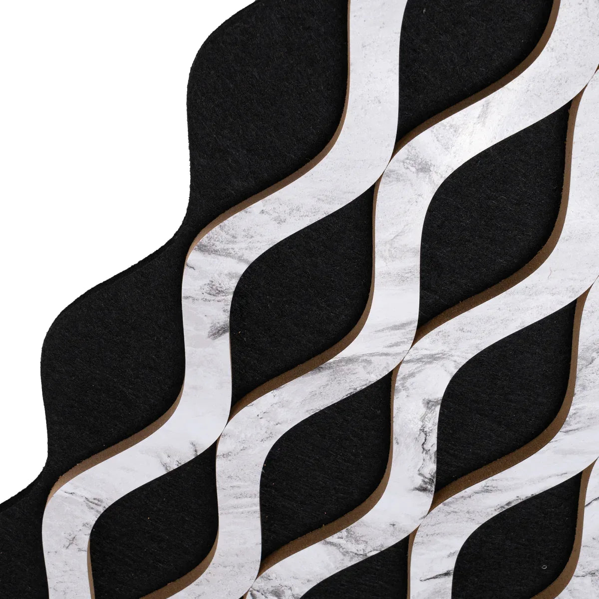 Set 3 Panouri riflaj acustic decorativ, MDF si pasla, Naimeed D6238, 240x30x1.8cm, Alb