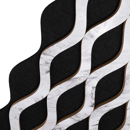 Set 6 Panouri riflaj acustic decorativ, MDF si pasla, Naimeed D6238, 240x30x1.8cm, Alb