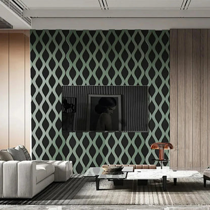 Set 6 Panouri riflaj acustic decorativ, MDF si pasla, Naimeed D6240, 240x30x1.8cm, Verde
