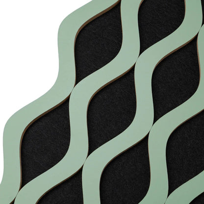 Set 6 Panouri riflaj acustic decorativ, MDF si pasla, Naimeed D6240, 240x30x1.8cm, Verde