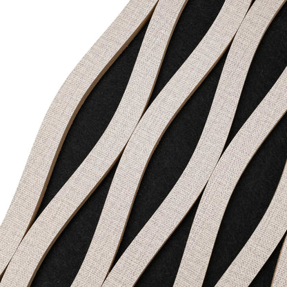 Set 6 Panouri riflaj acustic decorativ, MDF si pasla, Naimeed D6243, 240x30x1.8cm, Gri