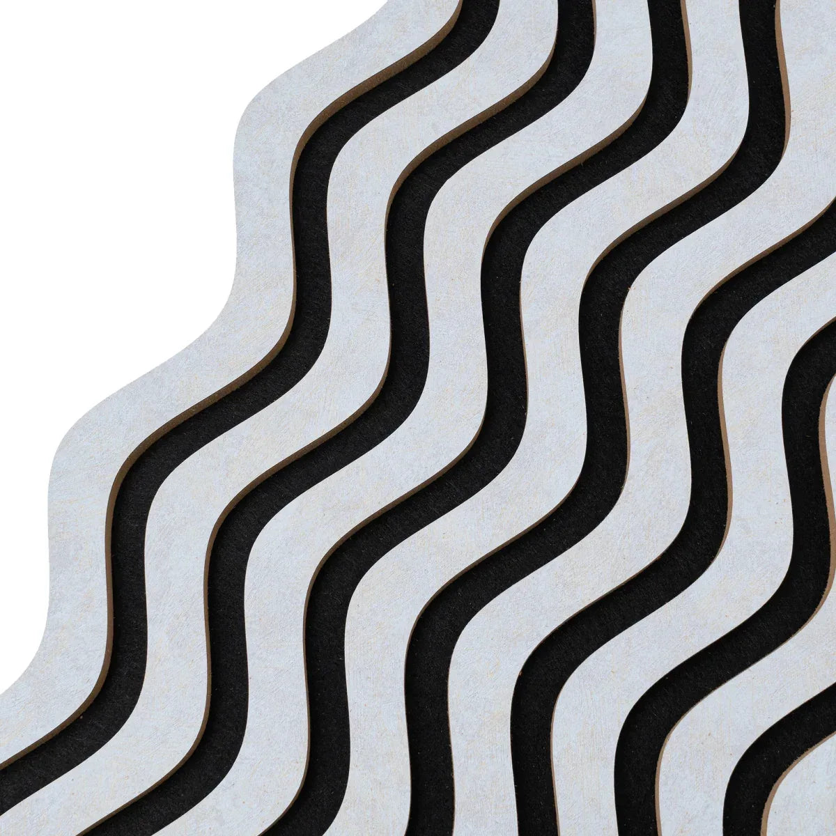 Set 3 Panouri riflaj acustic decorativ, MDF si pasla, Naimeed D6245, 240x30x1.8cm, Gri