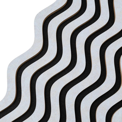 Set 3 Panouri riflaj acustic decorativ, MDF si pasla, Naimeed D6245, 240x30x1.8cm, Gri