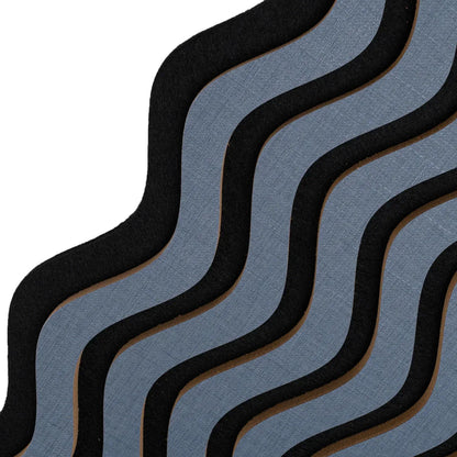 Set 6 Panouri riflaj acustic decorativ, MDF si pasla, Naimeed D6246, 240x30x1.8cm, Gri Inchis