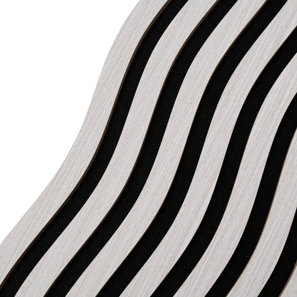 Set 6 Panouri riflaj acustic decorativ, MDF si pasla, Naimeed D6249, 240x30x1.8cm, Stejar Deschis