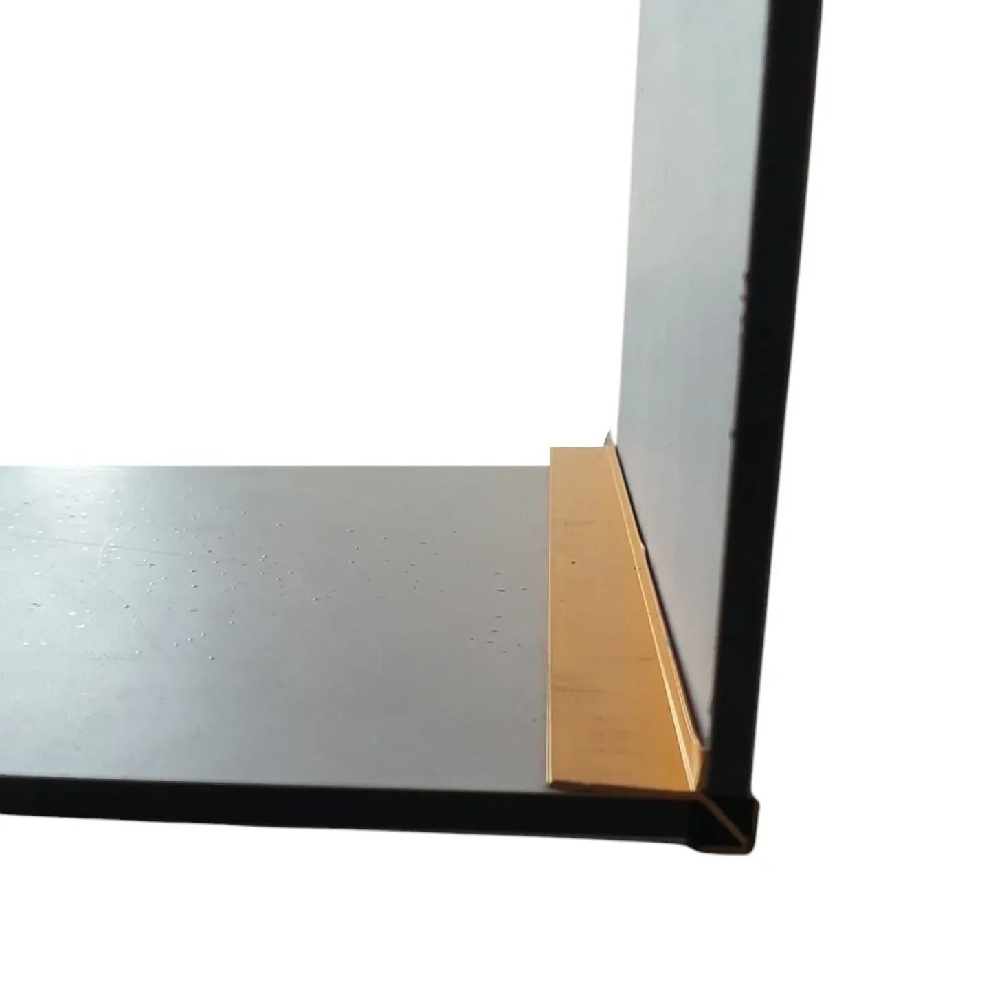 Set 3 profile de colt exterior, ascutit, pentru imbinarea panourilor cristal carbon si carbune de bambus, Naimeed D6332, aluminiu, 300x0.5cm, Auriu