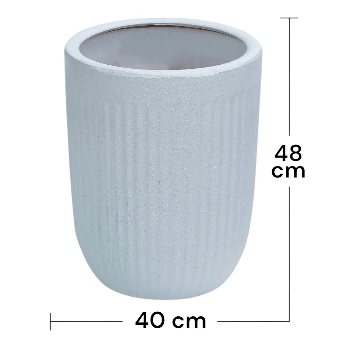 Ghiveci ecologic, Eco-friendly, Naimeed D6358, Mare, din materiale minerale, Alb, 48x40x40cm