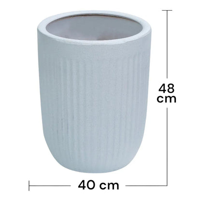 Ghiveci ecologic, Eco-friendly, Naimeed D6358, Mare, din materiale minerale, Alb, 48x40x40cm