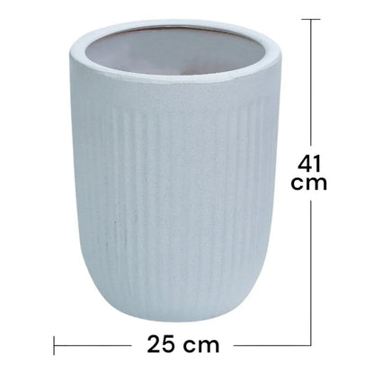 Ghiveci ecologic, Eco-friendly, Naimeed D6358, Mic , din materiale minerale, Alb, 44x32x32cm